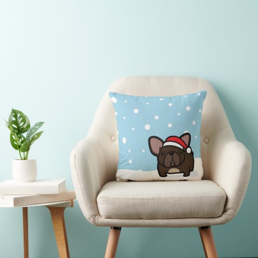 Snowy Brindle Frenchie クッション (椅子)