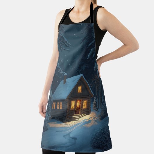 Snowy Cabin Night Apron  エプロン (インサイチュ)