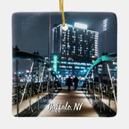 Snowy Canalside Walk セラミックオーナメント