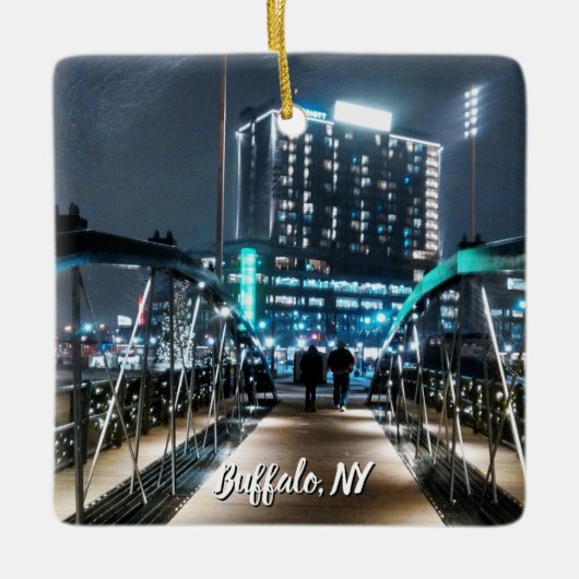 Snowy Canalside Walk セラミックオーナメント (正面)