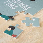 Snowy Christmas Aesthetic Pattern- Winter Design ジグソーパズル (側面)