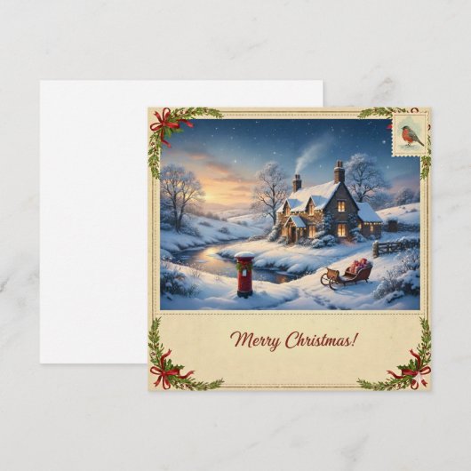 Snowy Christmas Card II シーズンカード (正面/裏面)