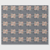 Snowy Christmas Houses Snowflakes Gray ラッピングペーパー (フラット)