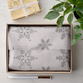 Snowy Christmas Houses Snowflakes Gray 薄葉紙