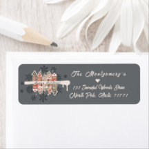 Snowy Christmas Houses Snowflakes Gray Return 