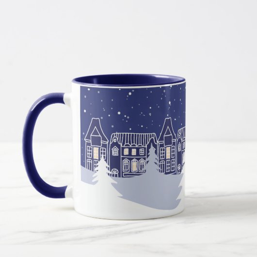 Snowy Christmas Night Mug マグカップ (左)