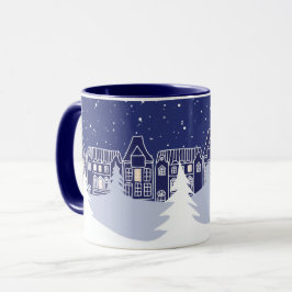 Snowy Christmas Night Mug マグカップ