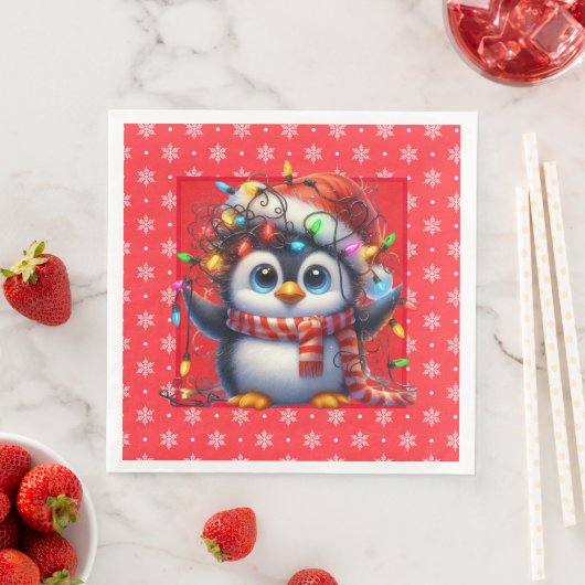 Snowy Christmas Penguin Paper Napkin (インサイチュ)