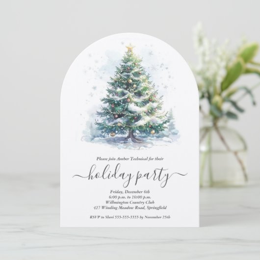 Snowy Christmas Tree Holiday Party 招待状 (スタンド正面)