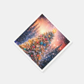 Snowy Christmas Tree Paper Napkins スタンダードカクテルナプキン (角)