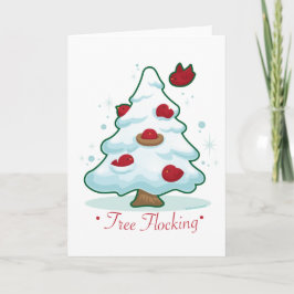 Snowy Christmas Tree with Birds シーズンカード