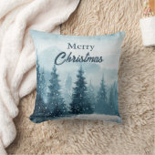Snowy Christmas Trees  クッション (ブランケット)
