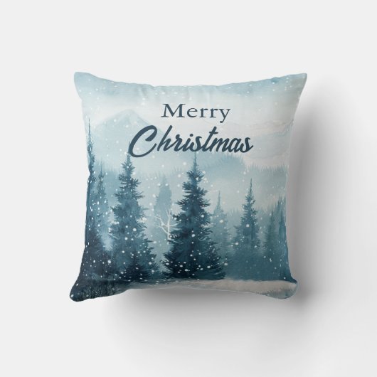 Snowy Christmas Trees  クッション (裏面)