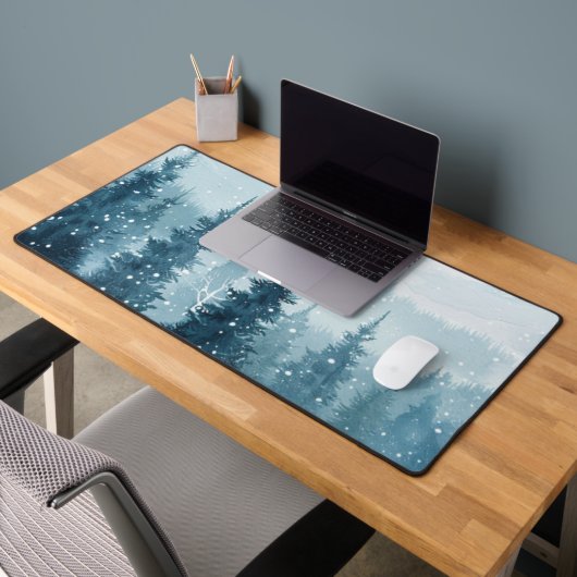 Snowy Christmas Trees  デスクマット (オフィス2)