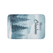 Snowy Christmas Trees  バスマット (正面)