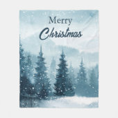 Snowy Christmas Trees  フリースブランケット (正面)