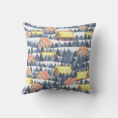 Snowy Christmas Village Pattern クッション (裏面)