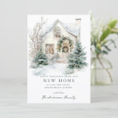 Snowy Cottage Christmas New Home Card 案内状 (スタンド正面)