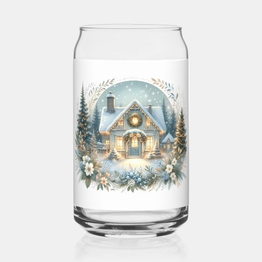 Snowy Cottage Glow Scene ガラス缶 (裏面)
