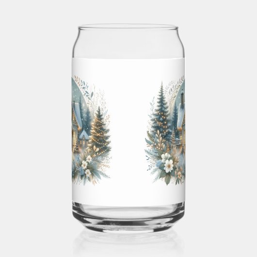 Snowy Cottage Glow Scene ガラス缶 (右)