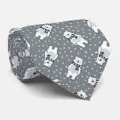 Snowy cute snow polar bear pattern ネクタイ (ロール)