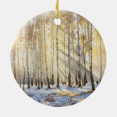 Snowy Deer Birch Ornament セラミックオーナメント (裏面)