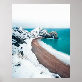 SNOWY DURDLE DOOR, LULWORTH, DORSET，イギリス ポスター