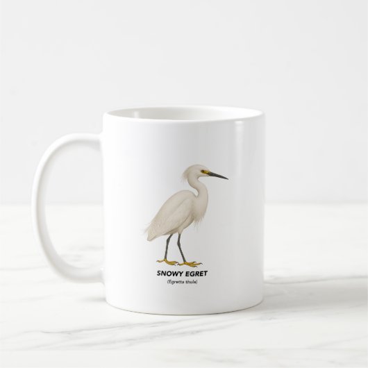 Snowy Egret – カリフォルニアの鳥 コーヒーマグカップ (左)