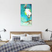 "Snowy Egret" 16" x 32" キャンバスプリント (インサイチュ (寝室))