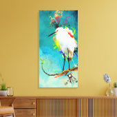 "Snowy Egret" 16" x 32" キャンバスプリント (インサイチュ (リビング))