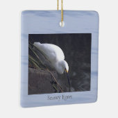Snowy Egret Bird Photo Ornament セラミックオーナメント (右)