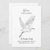 Snowy Egret Minimalist Moving 案内状 (正面/裏面)