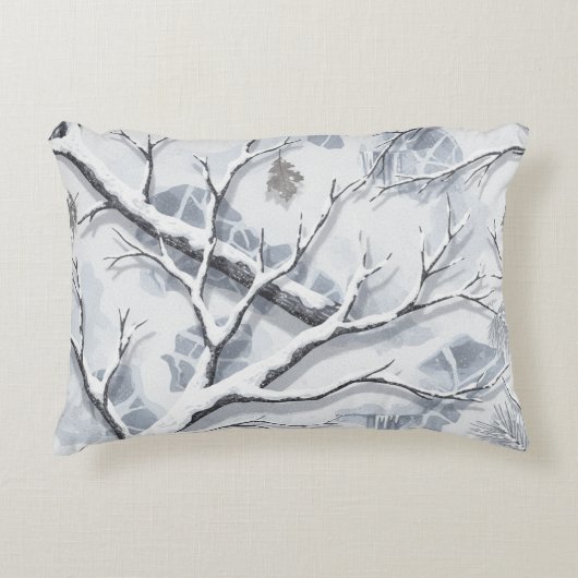 Snowy Environments Camouflage  アクセントクッション (正面)