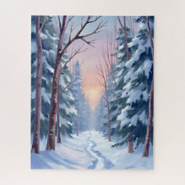 Snowy Escape | Winter Forest Watercolor Painting ジグソーパズル