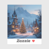 Snowy Eve In The Square - Square Vinyl シール (シート)