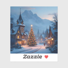 Snowy Eve In The Square - Square Vinyl シール