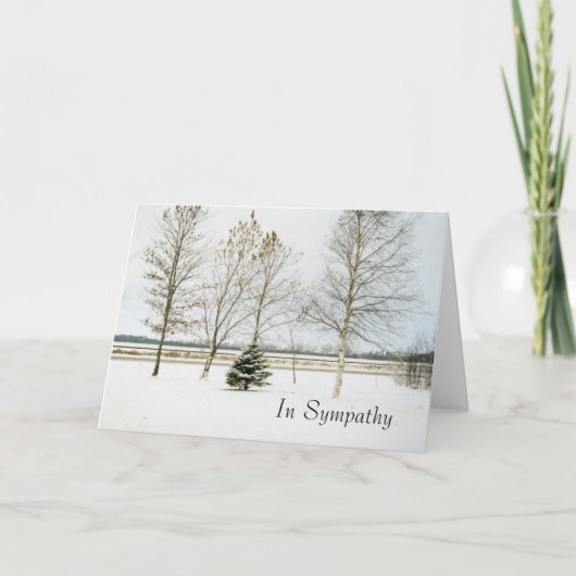 snowy evergreen1card, in悔やみや弔慰 カード (正面)