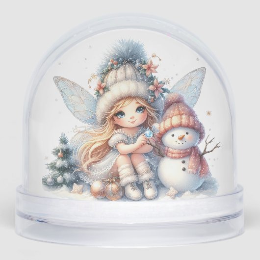 Snowy Fairy & Snowman Holiday Card (正面)