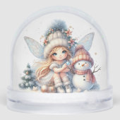 Snowy Fairy & Snowman Holiday Card (裏面)