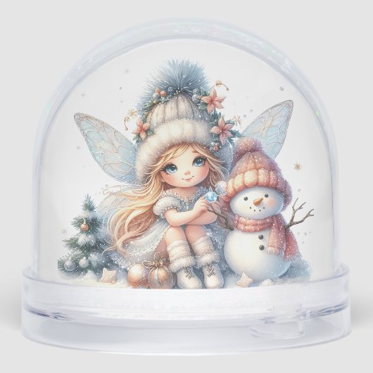 Snowy Fairy & Snowman Holiday Card (裏面)
