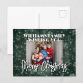 Snowy family picture Christmas ポストカード (正面/裏面)