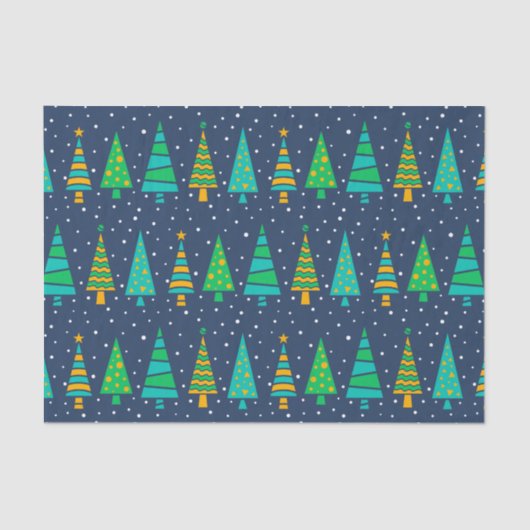 Snowy Fir Trees Tissue Paper 薄葉紙 (正面)
