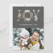 Snowy Floral Joy Holiday Photo Card シーズンカード (正面)