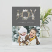 Snowy Floral Joy Holiday Photo Card シーズンカード (スタンド正面)