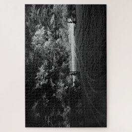 Snowy Forest at Night - monochrome puzzle ジグソーパズル