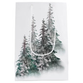  Snowy Forest Christmas Tree Gift Bag  ミディアムペーパーバッグ (裏面)