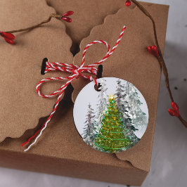  Snowy Forest Christmas Tree Gift tags ギフトタグ