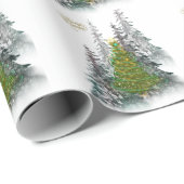  Snowy Forest Christmas Tree wrapping paper  ラッピングペーパー (ロールコーナー)