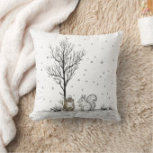 Snowy Forest Lantern Scene クッション (ブランケット)