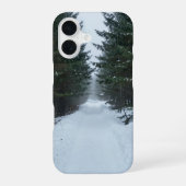 Snowy Forest Path Winter Phone Case iPhone 16ケース (裏面)